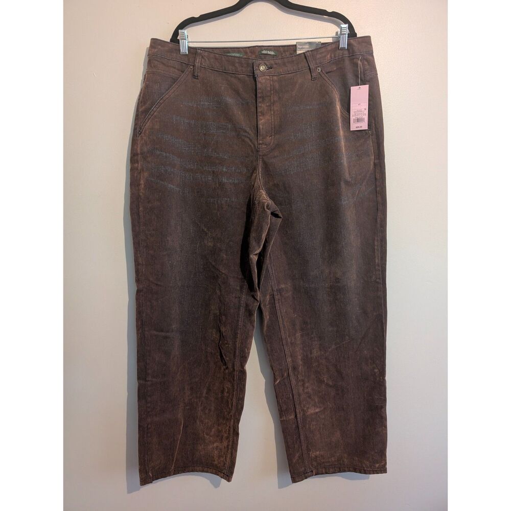 Wild Fable Mid Rise 90's Relaxed Straight Rigid Denim Jeans Brown Wash Size 17